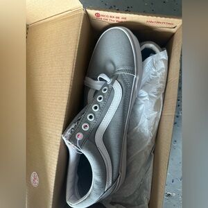 Vans Gray Sneakers with Lace-Up Design and White Midsole